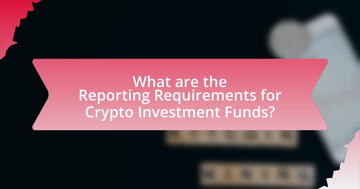 What are the Reporting Requirements for Crypto Investment Funds?