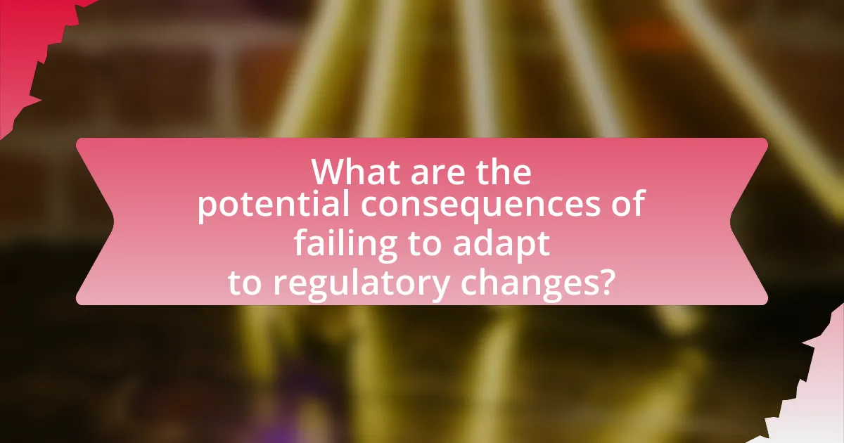What are the potential consequences of failing to adapt to regulatory changes?