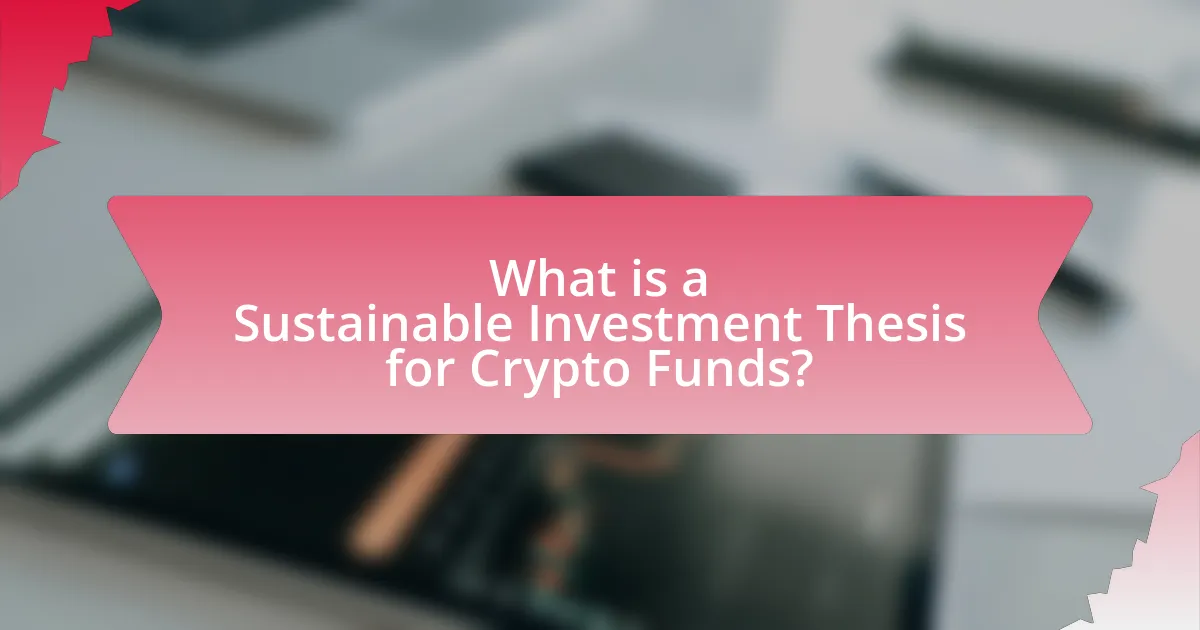 What is a Sustainable Investment Thesis for Crypto Funds?