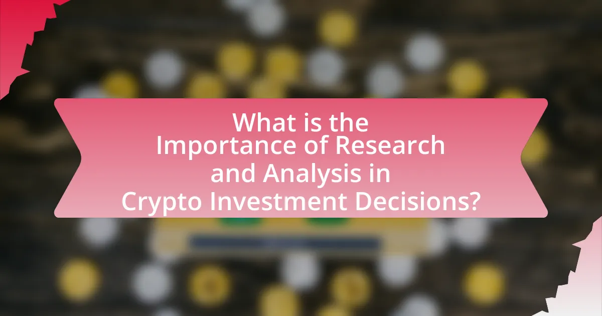 What is the Importance of Research and Analysis in Crypto Investment Decisions?