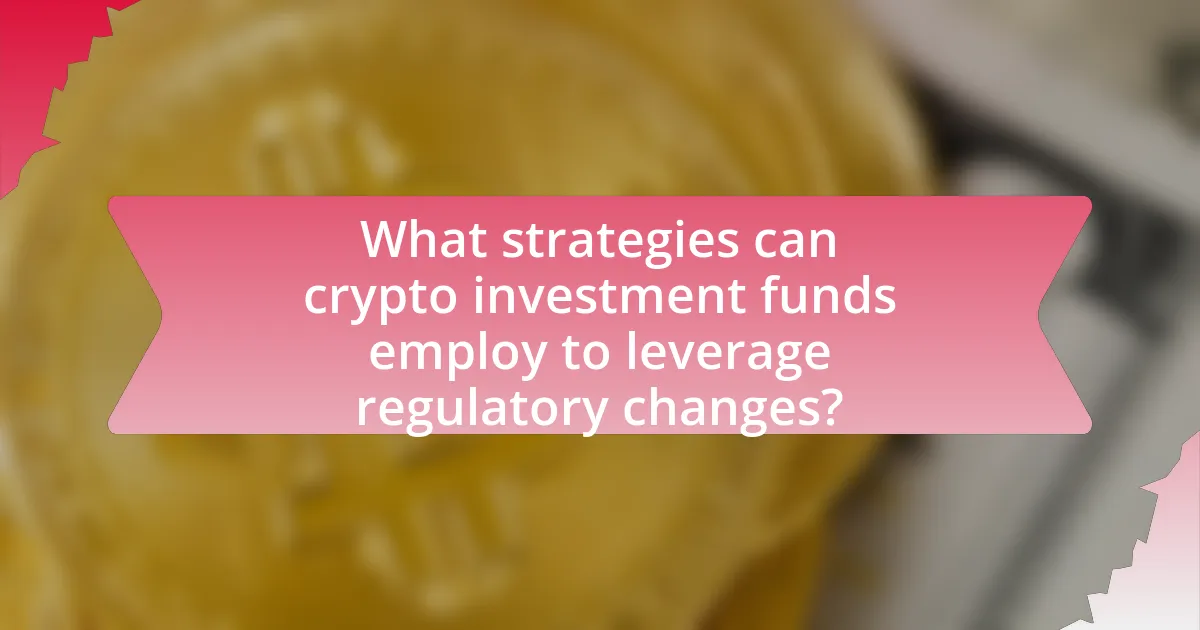 What strategies can crypto investment funds employ to leverage regulatory changes?